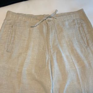 Khaki linen pants, size medium